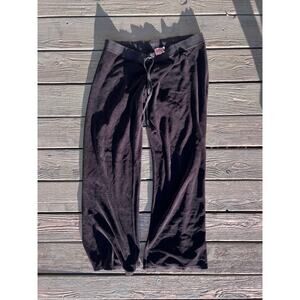 Juicy Couture Black Velour Y2K Black Trackpants Size Large